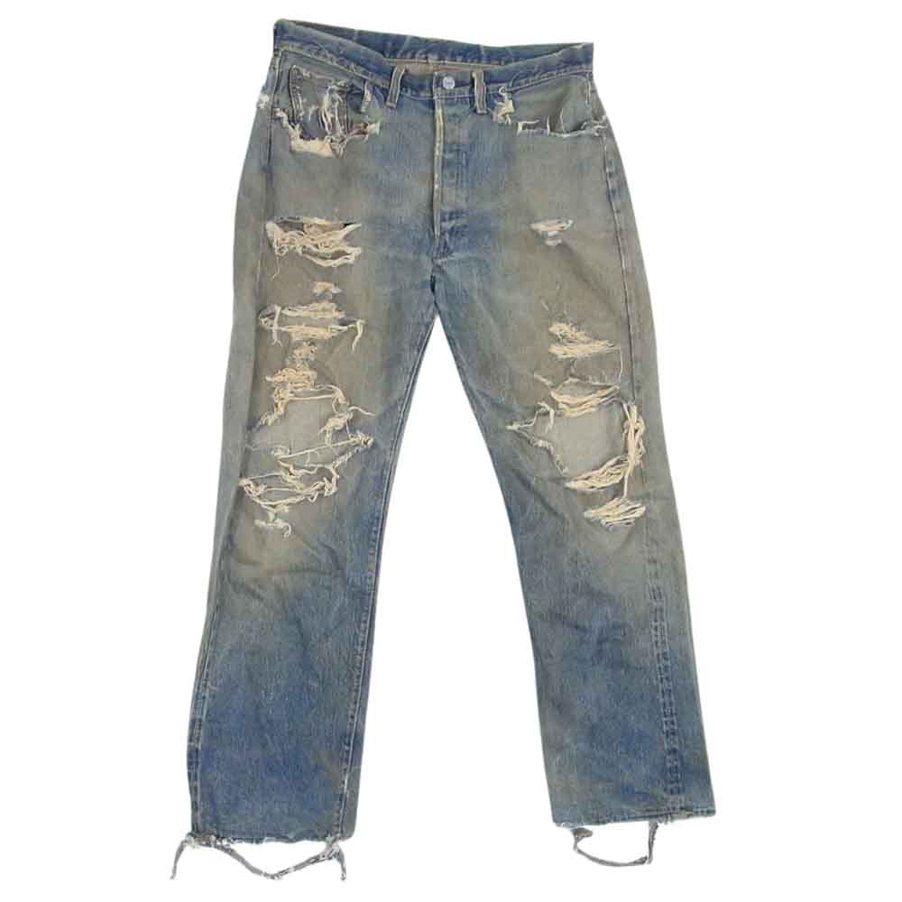 Levi's リーバイス ヴィンテージ オリジナル 60s 501XX ボタン裏刻印J Vステッチ 足長R 両面均等V デニム パンツ インディゴブルー系 サイズ表記無【中古】