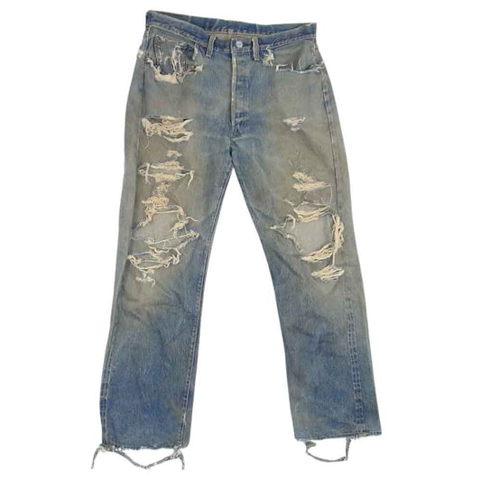 Levi's リーバイス ヴィンテージ オリジナル 60s 501XX ボタン裏刻印J Vステッチ 足長R 両面均等V デニム パンツ インディゴブルー系 サイズ表記無【中古】