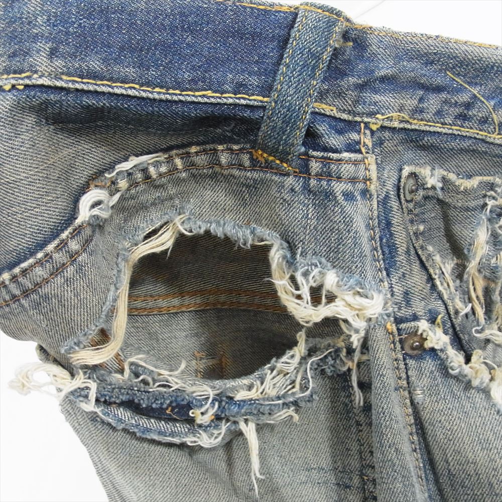 Levi's リーバイス ヴィンテージ オリジナル 60s 501XX ボタン裏刻印J Vステッチ 足長R 両面均等V デニム パンツ インディゴブルー系 サイズ表記無【中古】