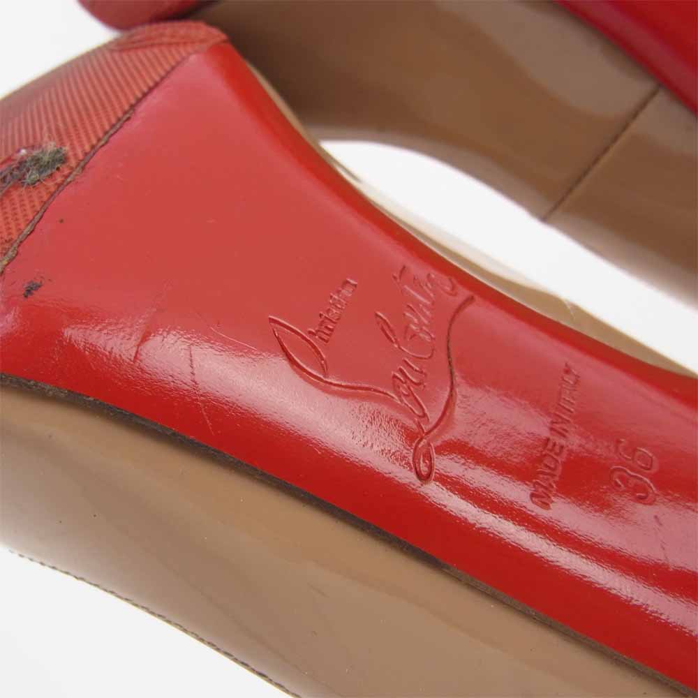 Christian Louboutin クリスチャンルブタン ポインテッドトゥ エナメル ハイヒール パンプス ベージュ ベージュ系 36【中古】