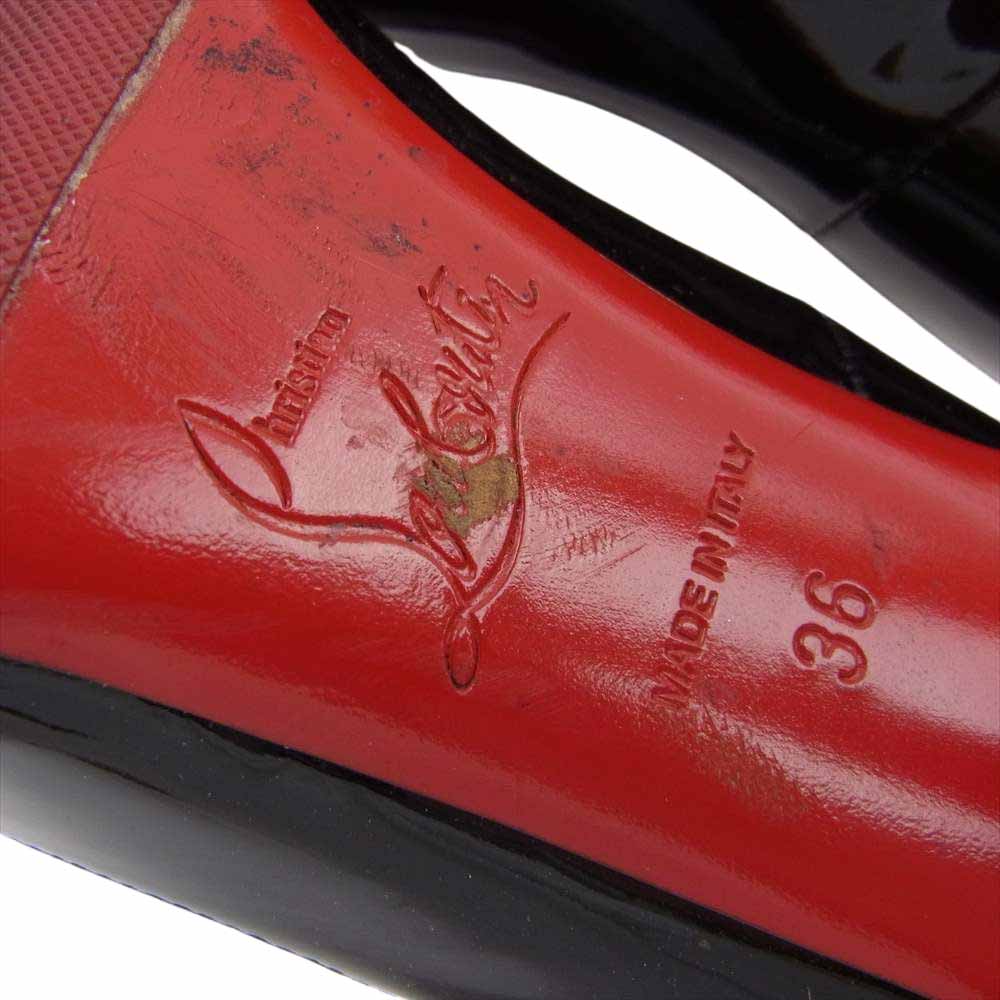 Christian Louboutin クリスチャンルブタン ポインテッドトゥ エナメル ハイヒール パンプス ブラック ブラック系 36【中古】