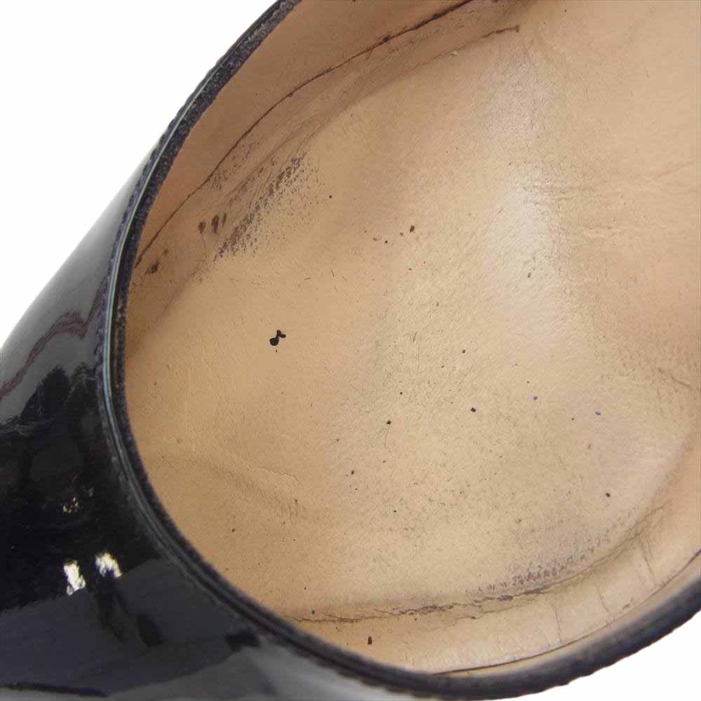 Christian Louboutin クリスチャンルブタン ポインテッドトゥ エナメル ハイヒール パンプス ブラック ブラック系 36【中古】
