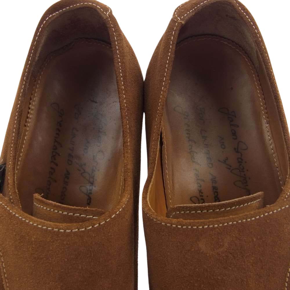 JALAN SRIWIJAYA ジャランスリウァヤ 98384 11120ラスト スエードレザー ダブルモンクストラップ シューズ  ブラウン系 7.5【中古】