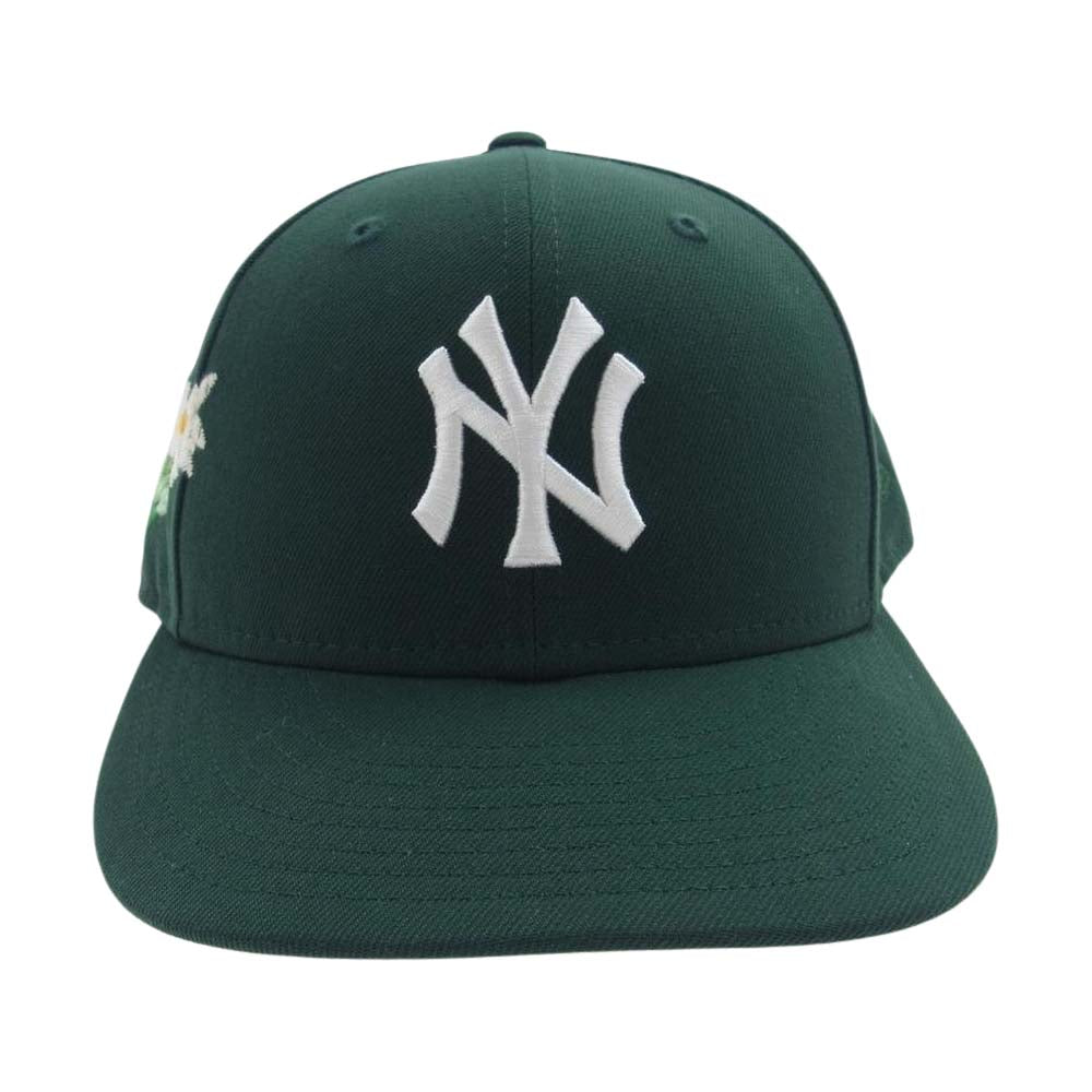 キス × NEWERA  ニューエラ フローラル 刺繍 キャップ グリーン系 58.7cm 【美品】【中古】