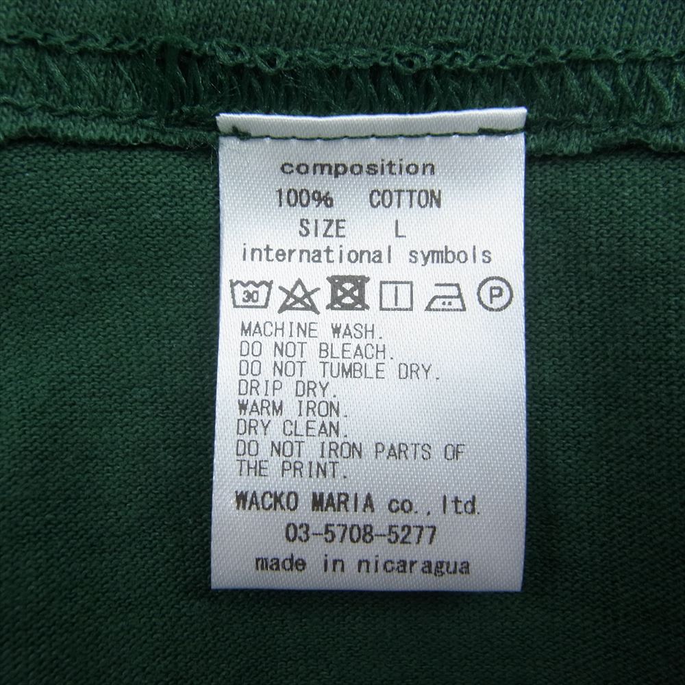 WACKO MARIA ワコマリア 世界平和プロジェクト マカチェフ プリント 半袖 Tシャツ グリーン グリーン系 L【中古】