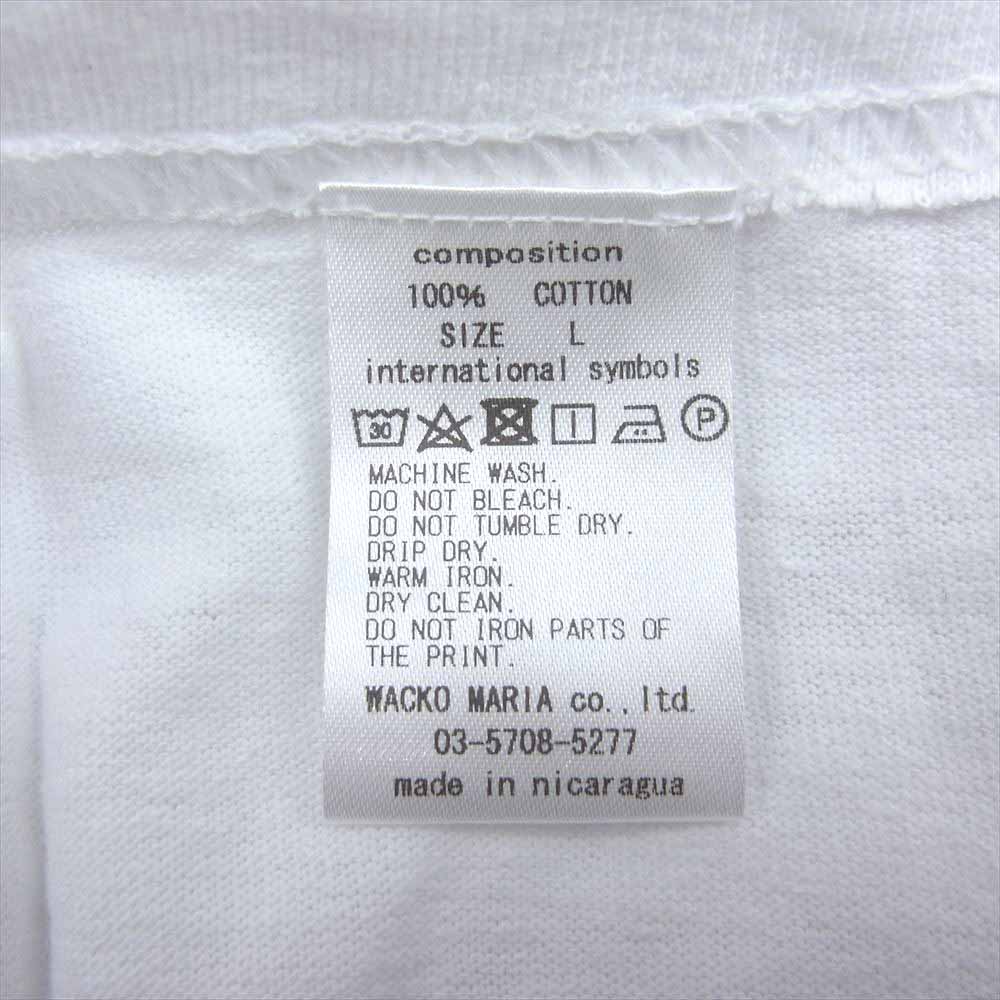 WACKO MARIA ワコマリア 世界平和プロジェクト マカチェフ プリント 半袖 Tシャツ ホワイト系 L【中古】