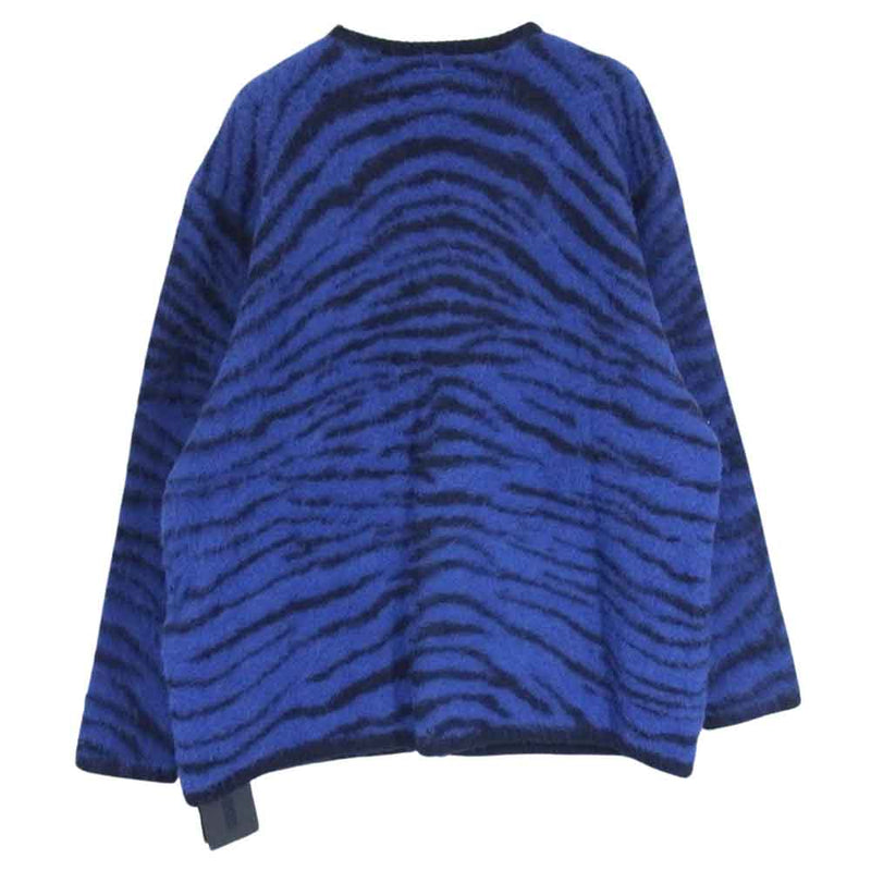 NEIGHBORHOOD ネイバーフッド 23AW 232FUNH-KNM02 TIGER PATTERN MOHAIR CARDIGAN タイガーパターン モヘア カーディガン ブルー系 M【中古】