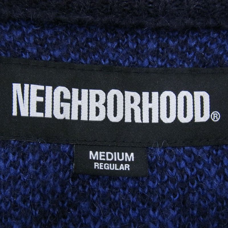 NEIGHBORHOOD ネイバーフッド 23AW 232FUNH-KNM02 TIGER PATTERN MOHAIR CARDIGAN タイガーパターン モヘア カーディガン ブルー系 M【中古】