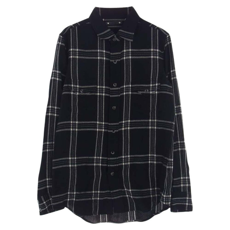 MINEDENIM マインデニム 2308-5003-97-012 R. Wool Flannel Check Western SH Western SH ウール フランネル チェック ウエスタン シャツ ブラック系 1【中古】