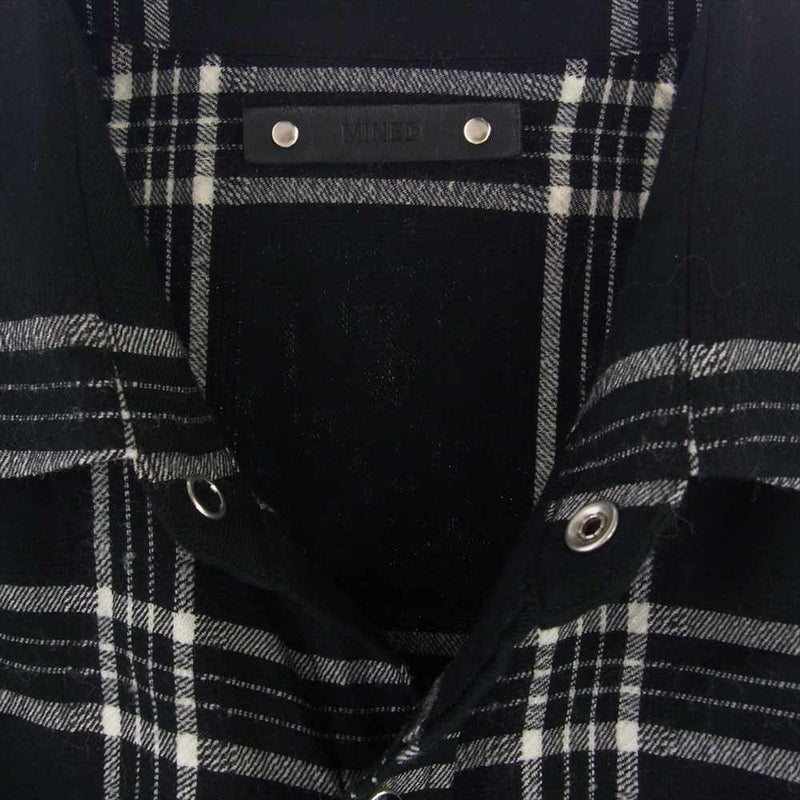 MINEDENIM マインデニム 2308-5003-97-012 R. Wool Flannel Check Western SH Western SH ウール フランネル チェック ウエスタン シャツ ブラック系 1【中古】