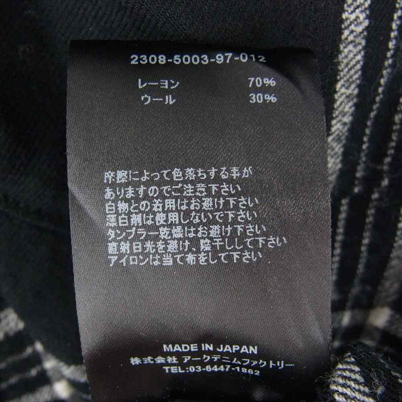 MINEDENIM マインデニム 2308-5003-97-012 R. Wool Flannel Check Western SH Western SH ウール フランネル チェック ウエスタン シャツ ブラック系 1【中古】