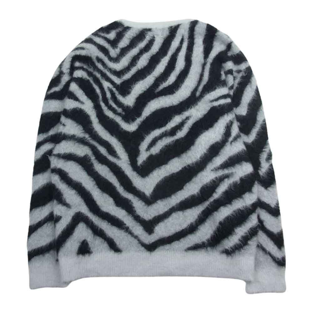 MINEDENIM マインデニム 2310-6002-07-022 Zebra Mohair Knit Crewneck Pullover ゼブラ モヘア クルーネック プルオーバー ニット ブラック系 ホワイト系 2【中古】