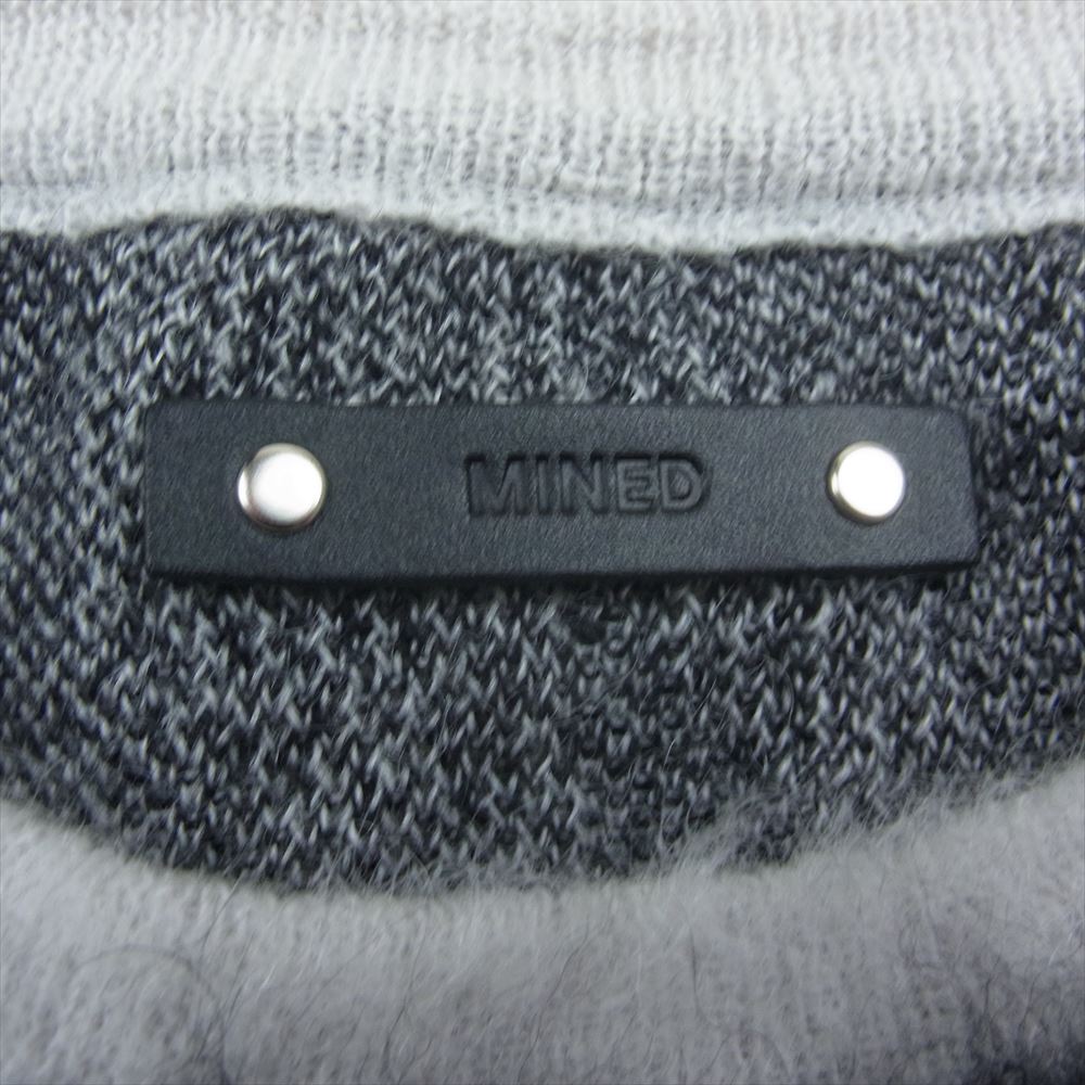 MINEDENIM マインデニム 2310-6002-07-022 Zebra Mohair Knit Crewneck Pullover ゼブラ モヘア クルーネック プルオーバー ニット ブラック系 ホワイト系 2【中古】