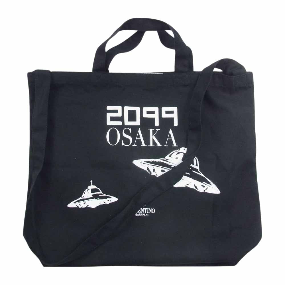 VALENTINO ヴァレンティノ 2099 OSAKA UFO プリント 2WAY トート ショルダー バッグ ブラック系【中古】