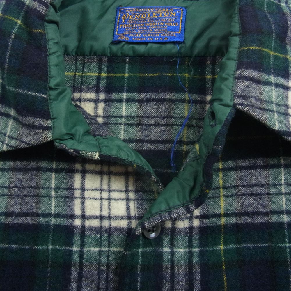 PENDLETON ペンドルトン 70s ウール チェック シャツ  グリーン系【中古】