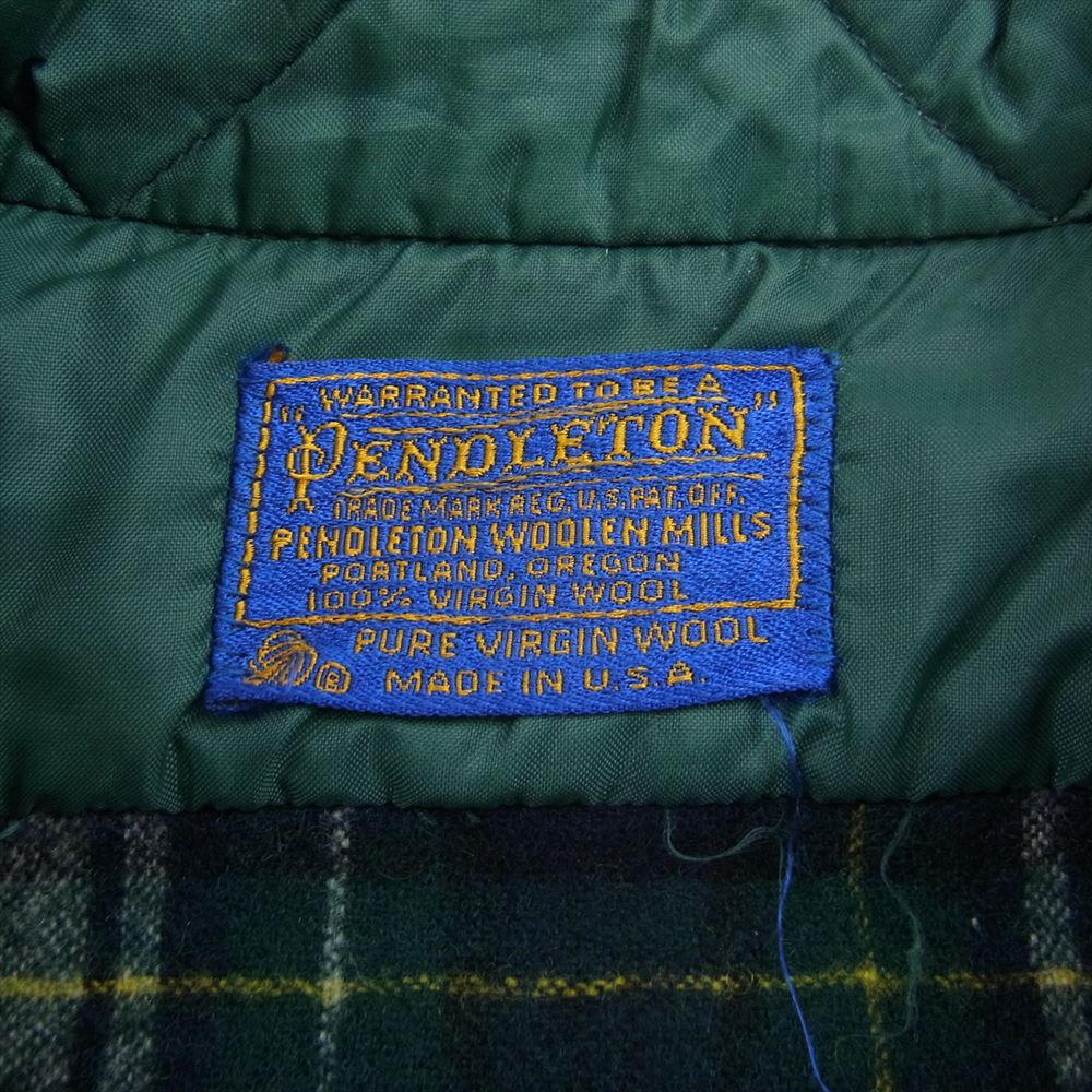 PENDLETON ペンドルトン 70s ウール チェック シャツ  グリーン系【中古】