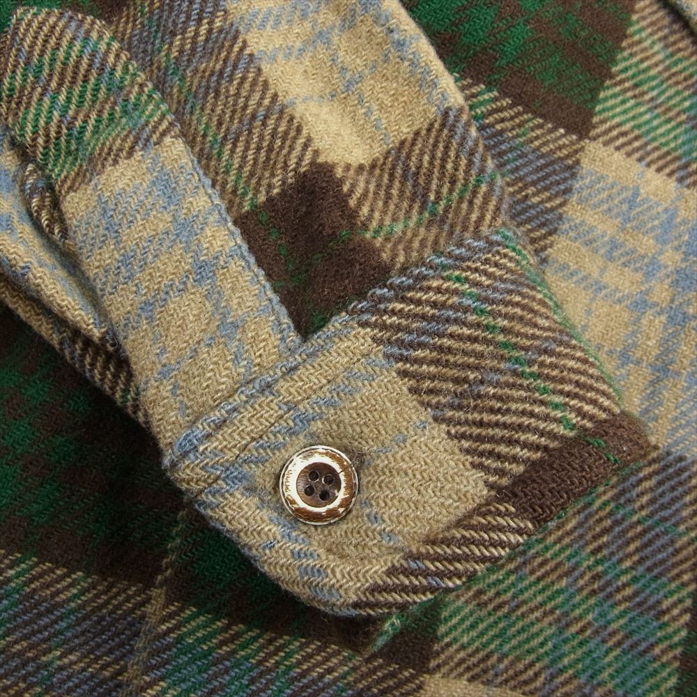 PENDLETON ペンドルトン 70s ウール チェック シャツ  ブラウン系 XL【中古】