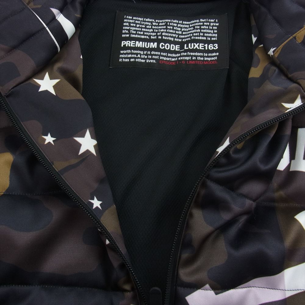 AKM エイケイエム BROWN BUNNY LUXE163 ブラウン バニー リュクス163 中綿 カモ ジャケット ブラック系 L【中古】