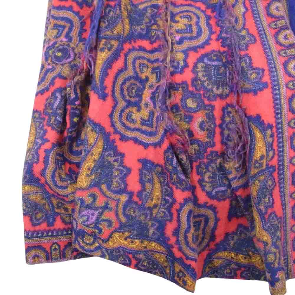 tricot COMME des GARCONS トリココムデギャルソン AD2003 TK-S025 アーカイブ ウール 総柄 フリンジ プリーツ スカート マルチカラー系 M【中古】