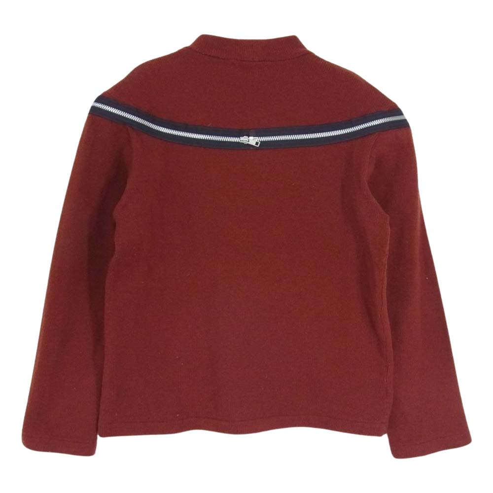 COMME des GARCONS コムデギャルソン AD2000 GT-040450 本ライン アーカイブ ファスナー ジップ切替 モックネック 長袖 ニット セーター ブラウン系 サイズ表記無【中古】