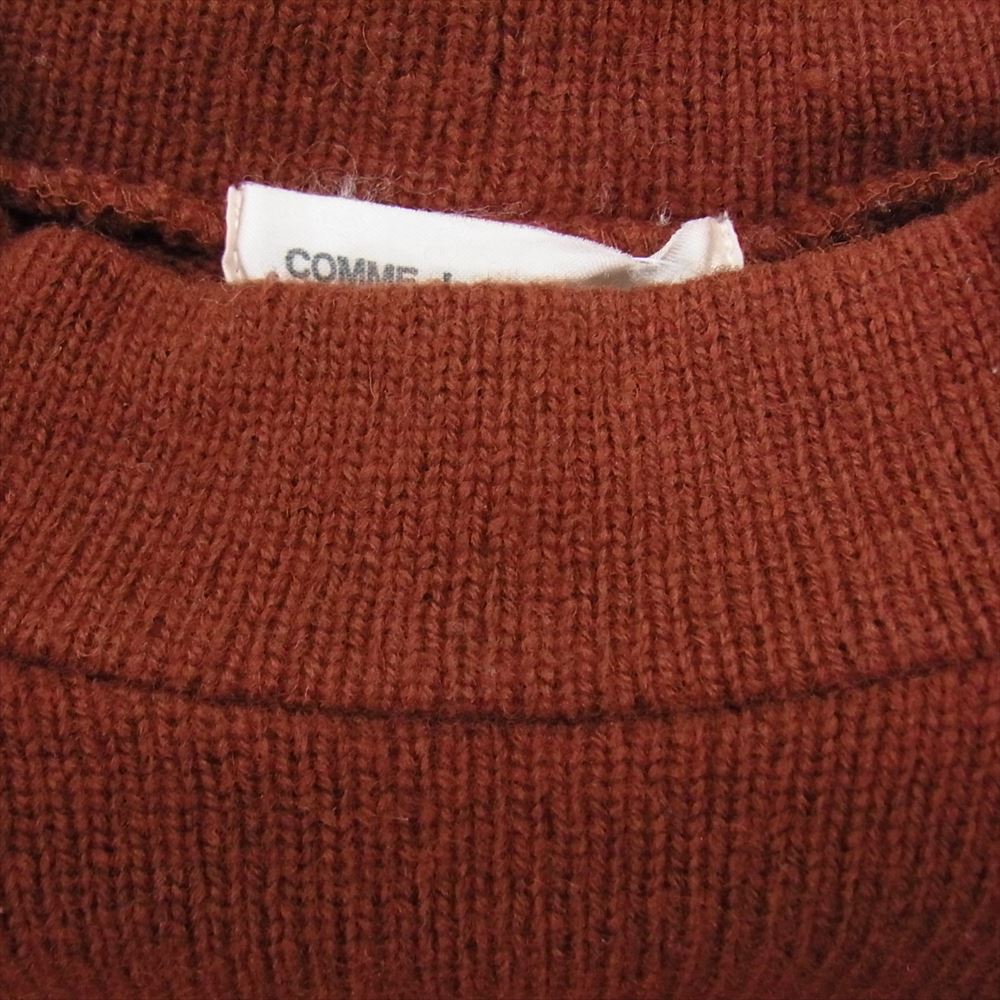 COMME des GARCONS コムデギャルソン AD2000 GT-040450 本ライン アーカイブ ファスナー ジップ切替 モックネック 長袖 ニット セーター ブラウン系 サイズ表記無【中古】