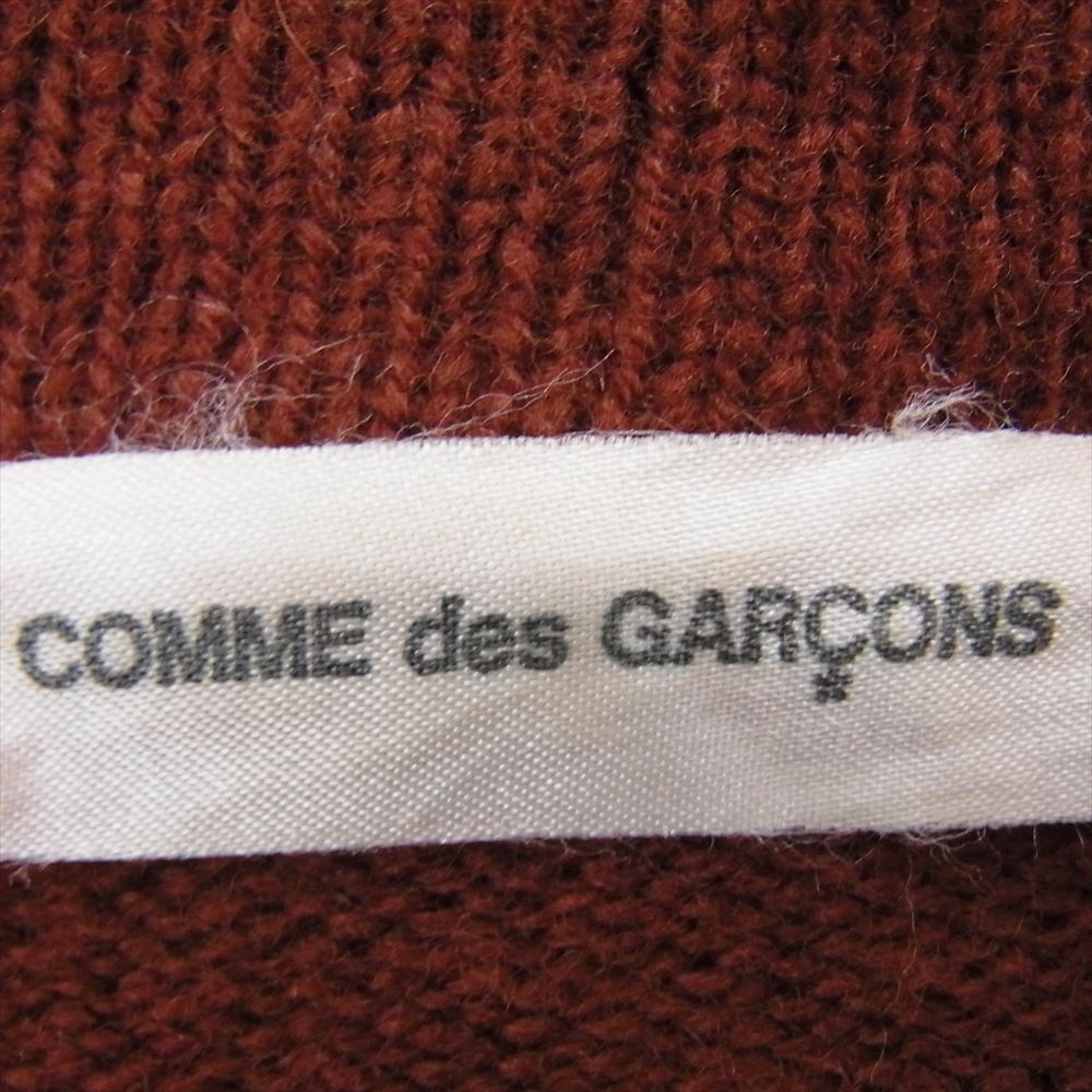 COMME des GARCONS コムデギャルソン AD2000 GT-040450 本ライン アーカイブ ファスナー ジップ切替 モックネック 長袖 ニット セーター ブラウン系 サイズ表記無【中古】