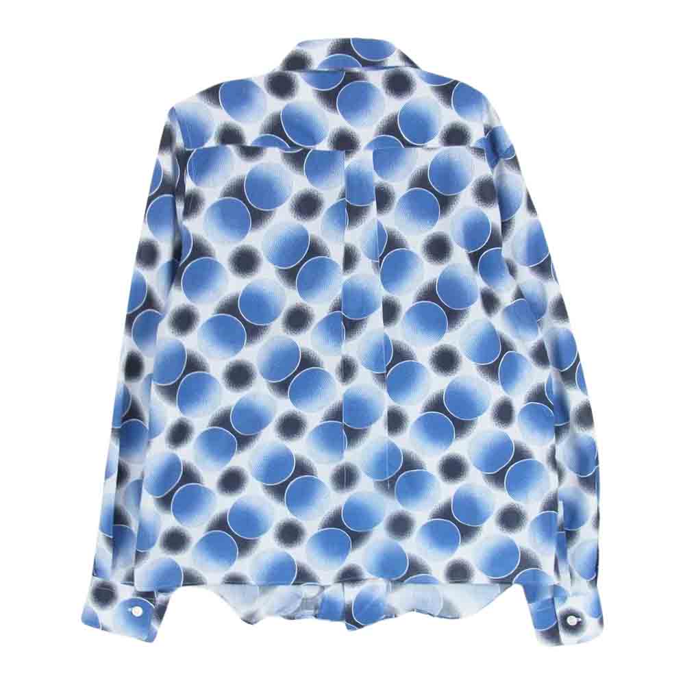 robe de chambre COMME des GARCONS ローブドシャンブルコムデギャルソン AD1998 RB-100380 ヴィンテージ アーカイブ フリル ドット柄 水彩 ラウンドカラー 長袖 シャツ ブルー系 サイズ表記無【中古】