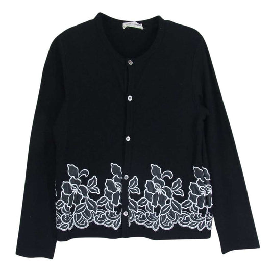 COMME des GARCONS コムデギャルソン AD2001 GC-T038 本ライン アーカイブ フェイクレザーフラワーパッチ カーディガン ブラック系 サイズ表記無【中古】