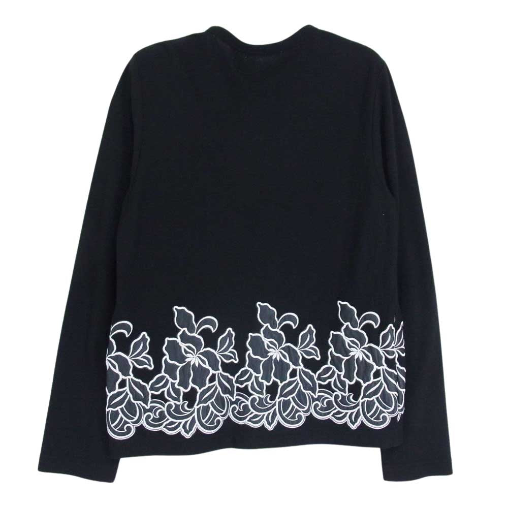COMME des GARCONS コムデギャルソン AD2001 GC-T038 本ライン アーカイブ フェイクレザーフラワーパッチ カーディガン ブラック系 サイズ表記無【中古】