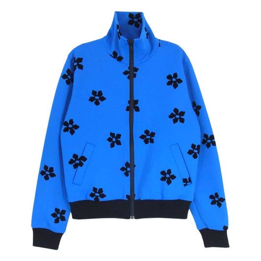 robe de chambre COMME des GARCONS ローブドシャンブルコムデギャルソン AD2003 RK-J011 アーカイブ フラワー柄 フロッキープリント トラックジャケット ジャージ ブルー系 M【中古】