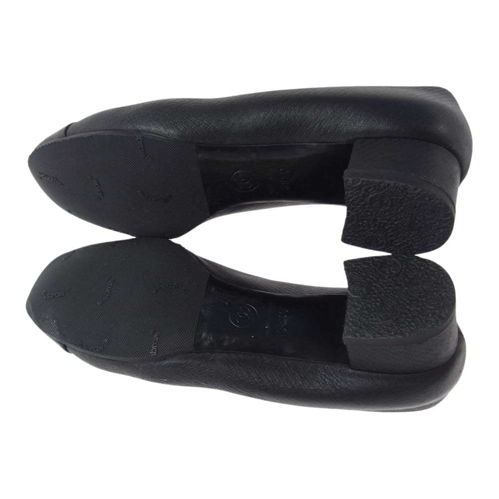 CHANEL シャネル イタリア製 ココマーク付 パンプス レザー ブラック系 38.5【中古】