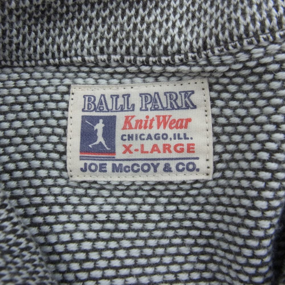 The REAL McCOY'S ザリアルマッコイズ JOE McCOY ジョーマッコイ BALL PARK ボールパーク 襟付 ニット カーディガン カーキ系 XL【中古】