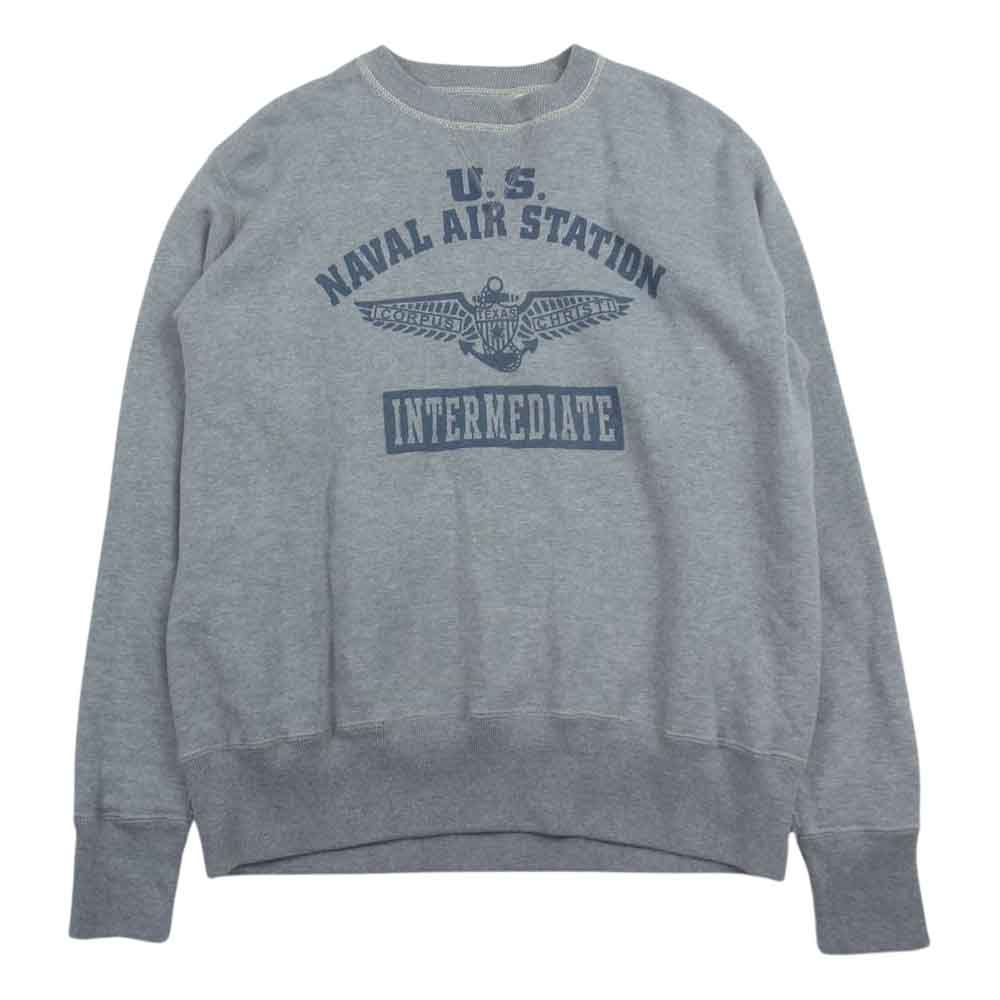 TOY'S McCOY トイズマッコイ U.S. NAVAL AIR STATION プリント 前V スウェット トレーナー グレー系 42【中古】