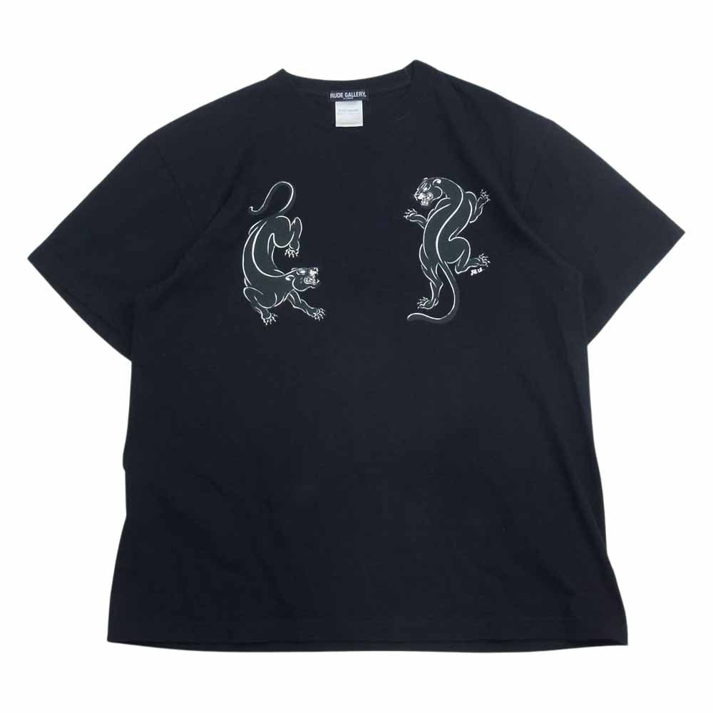 RUDE GALLERY ルードギャラリー THE DISTORTION DISTRICTS PANTHER TEE パンサー プリント 半袖 Tシャツ ブラック系 XL【中古】