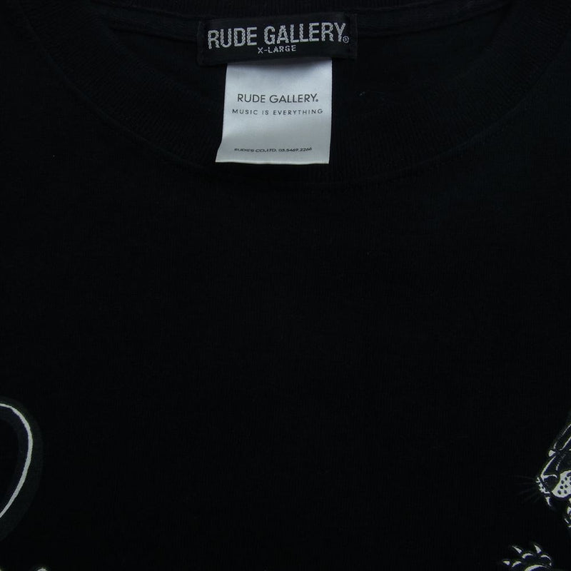 RUDE GALLERY ルードギャラリー THE DISTORTION DISTRICTS PANTHER TEE パンサー プリント 半袖 Tシャツ ブラック系 XL【中古】