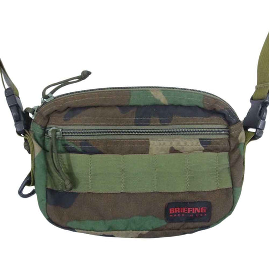 BRIEFING ブリーフィング カモフラ 迷彩 ミニ ショルダーバッグ カーキ系【中古】
