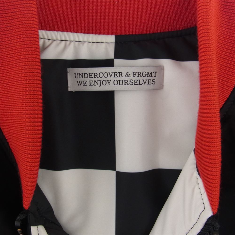 UNDERCOVER アンダーカバー UC2C1207-2 × フラグメントデザイン リバーシブル MA-1 チェッカーフラッグ ミリタリー ジャケット ブラック系 ホワイト系 1【極上美品】【中古】