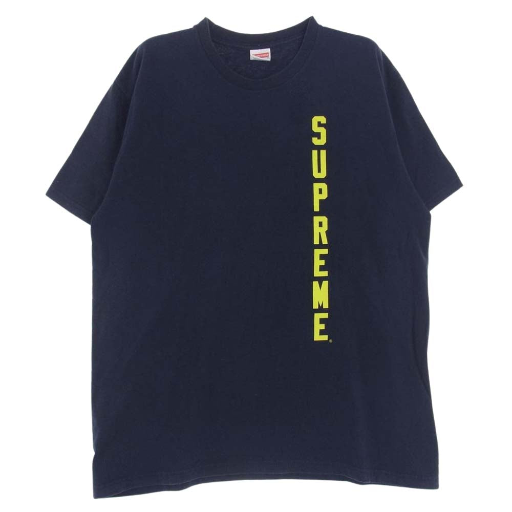 Supreme シュプリーム 15SS THRASHER Flame Logo Tee スラッシャー フレイム 半袖 Tシャツ ネイビー系 XL【中古】