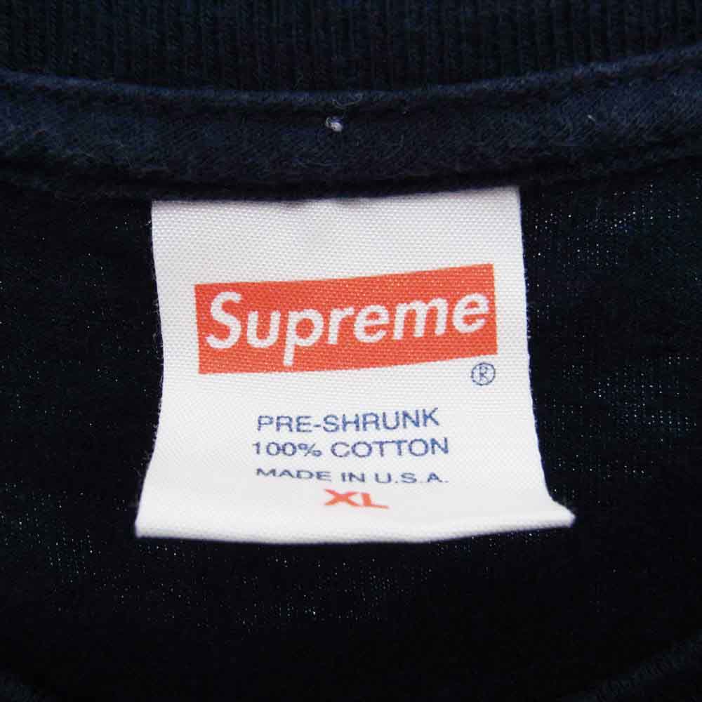 Supreme シュプリーム 15SS THRASHER Flame Logo Tee スラッシャー フレイム 半袖 Tシャツ ネイビー系 XL【中古】
