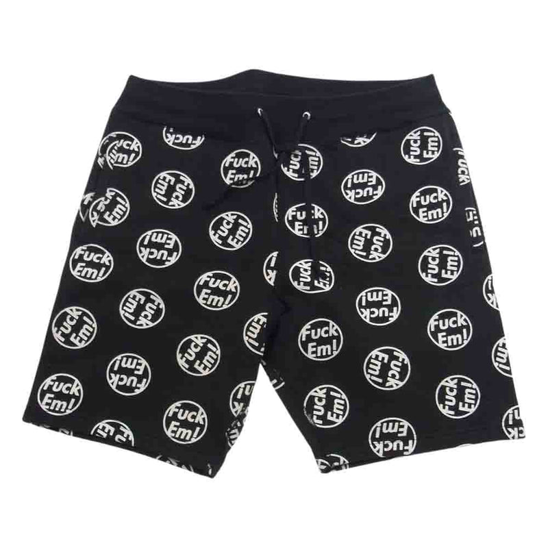 Supreme シュプリーム 14AW FUCK EM Sweat Short ファックプリント ショート パンツ ブラック系 L【中古】