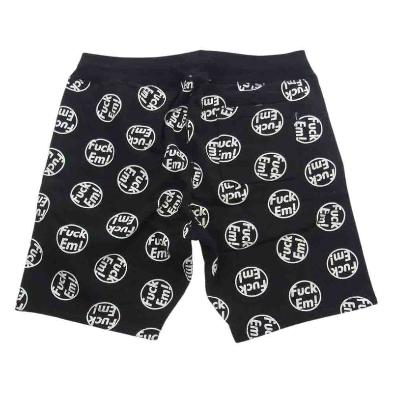 Supreme シュプリーム 14AW FUCK EM Sweat Short ファックプリント ショート パンツ ブラック系 L【中古】