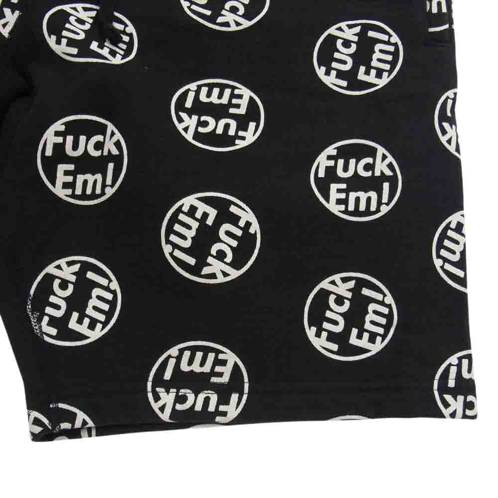 Supreme シュプリーム 14AW FUCK EM Sweat Short ファックプリント ショート パンツ ブラック系 L【中古】