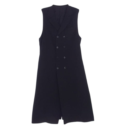 Yohji Yamamoto ヨウジヤマモト Ground Y グラウンドワイ GR-D03-500 ロング ジレ ベスト ブラック系 3【美品】【中古】