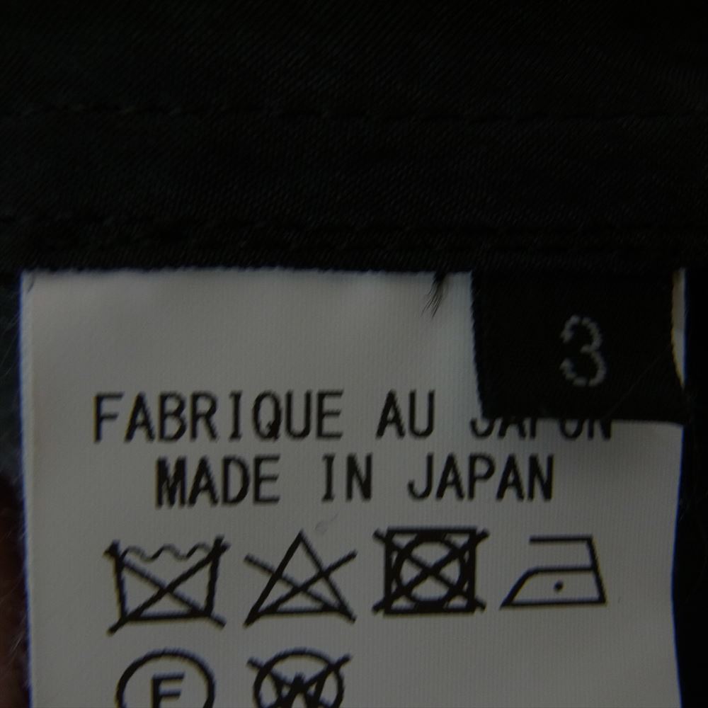 Yohji Yamamoto ヨウジヤマモト Ground Y グラウンドワイ GR-B15-203 加工キュプラ生地 リブ襟 フロントファスナー ロング ジャケット ブラック系 3【中古】