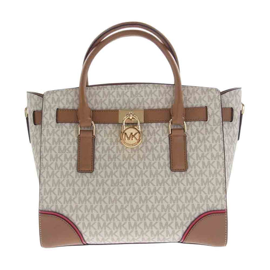Michael Kors マイケルコース 30H7GHMS1I HAMILTON ハミルトン 2WAY ショルダー ハンドバッグ オフホワイト系【中古】
