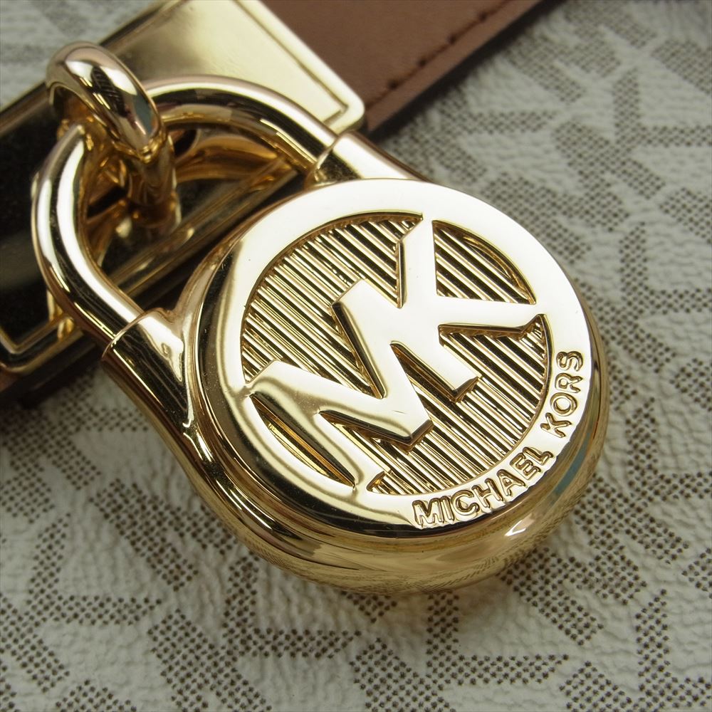 Michael Kors マイケルコース 30H7GHMS1I HAMILTON ハミルトン 2WAY ショルダー ハンドバッグ オフホワイト系【中古】