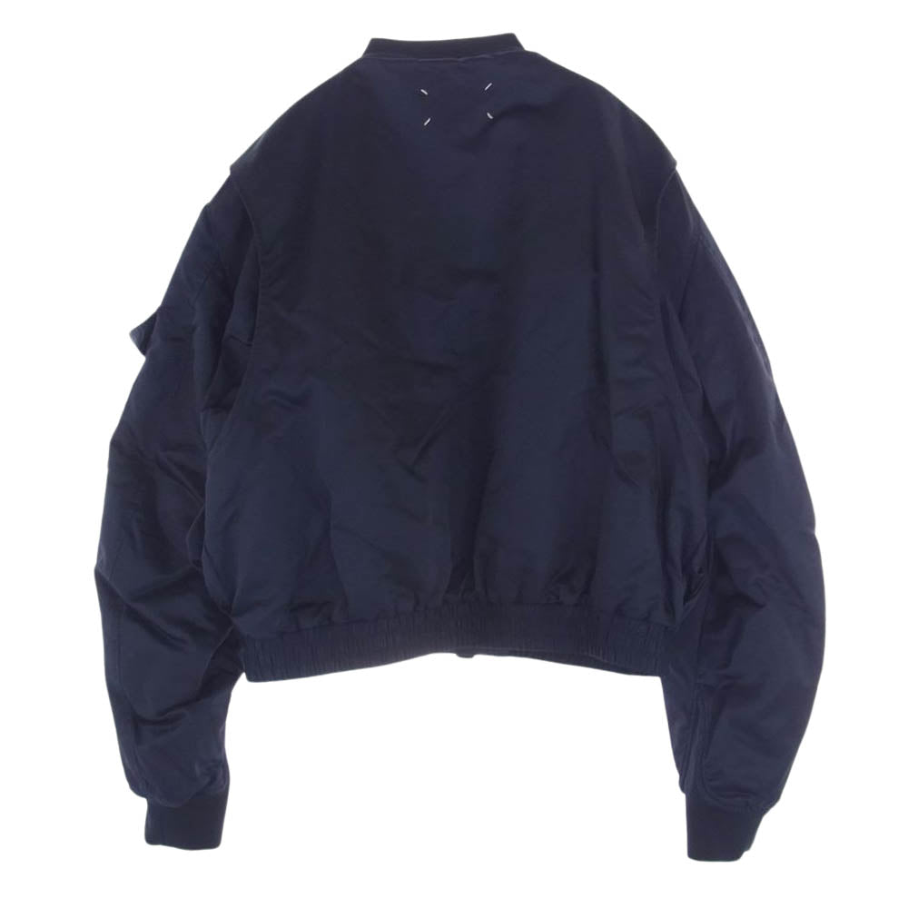 MAISON MARGIELA メゾンマルジェラ 20SS S50AM0440 Bomber jacket 中綿 クロップド ボンバージャケット ネイビー系 50【中古】