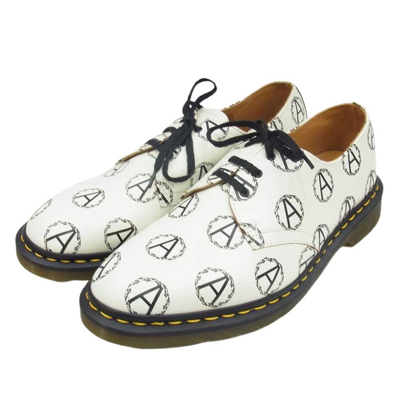 Supreme シュプリーム × UNDER COVER アンダーカバー × Dr.Martens ドクターマーチン 16AW Anarchy 3-Eye Shoe 3アイレット 3ホール シューズ ブーツ  ホワイト系 ブラック系 UK10【新古品】【未使用】【中古】