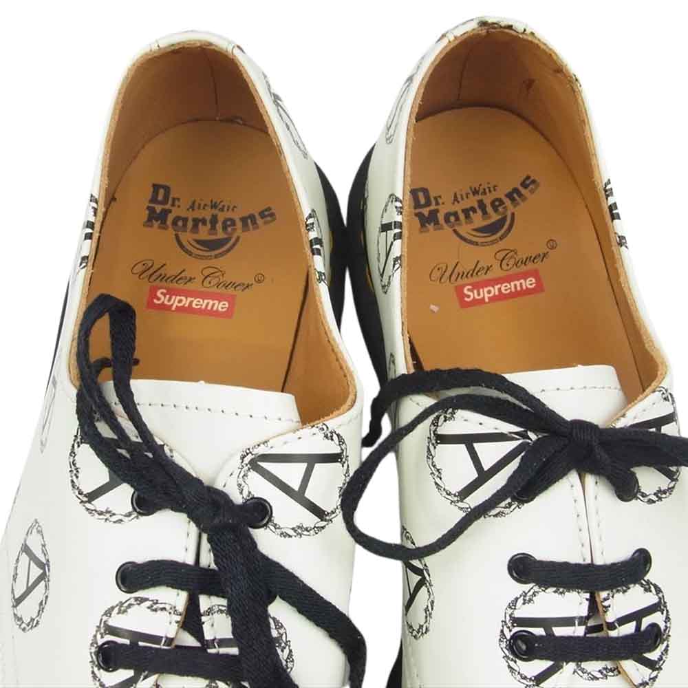 Supreme シュプリーム × UNDER COVER アンダーカバー × Dr.Martens ドクターマーチン 16AW Anarchy 3-Eye Shoe 3アイレット 3ホール シューズ ブーツ  ホワイト系 ブラック系 UK10【新古品】【未使用】【中古】