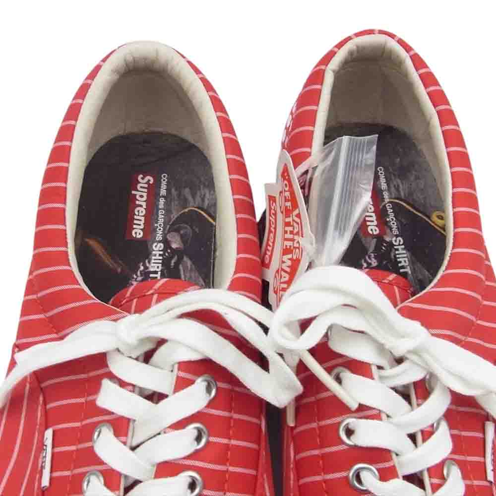 Supreme シュプリーム × COMME DES GARCONS SHIRT コムデギャルソン シャツ × VANS バンズ 14SS Era ローカット スニーカー レッド レッド系 ホワイト系 30cm【新古品】【未使用】【中古】